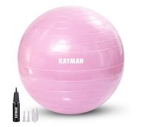 KAYMAN Exercise Ball, Anti-Burst, Non-Slip Rings, Yoga, Pilates & Fitness | Durable PVC, 55-85cm sizes, fast-inflate pump, pregnancy ball, balance training, posture & core strength, gym & home workouts