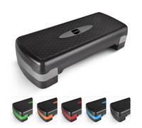 KAYMAN Exercise Steps - Fitness Stepper for Home & Gym, Suited for Aerobics, Cardio, Weights, Yoga, DVD Workout - Adjustable 2 Step Level Heights (10,15 cm) - Perfect Equipment for Fitness (Grey)