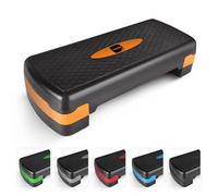 KAYMAN Exercise Steps - Fitness Stepper for Home & Gym, Suited for Aerobics, Cardio, Weights, Yoga, DVD Workout - Adjustable 2 Step Level Heights (10,15 cm) - Perfect Equipment for Fitness (Orange)