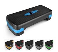 KAYMAN Exercise Steps with Adjustable 2 Step Level Heights (10,15 cm), Fitness Stepper for Home & Gym, Suited for Aerobic Steps, Cardio, Weights, Yoga, DVD Workout, Ideal Equipment for Fitness (Blue)