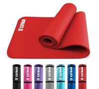 KAYMAN Exercise Yoga Mat Non Slip - Red, 183 x 60 cm | Best Training & Workout Mat for Yoga, Pilates, Gymnastics, Stretching & Meditation | Eco Friendly Exercise Mat for Home with Carrying Straps