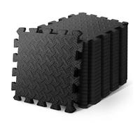 KAYMAN Gym Floor Nonslip Mats, Interlocking, EVA Foam Exercise Floor Tiles for Home Workouts, Studio, Weights, Exercise and Yoga (30 X 30cm) Black 20Pack