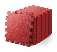 KAYMAN Gym Floor Nonslip Mats, Interlocking, EVA Foam Exercise Floor Tiles for Home Workouts, Studio, Weights, Exercise and Yoga (30 X 30cm) Red 8Pack