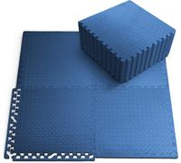 Kayman Gym Floor Nonslip Mats Interlocking Eva Foam Puzzle Mats 16 Pack, Blue