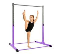 KAYMAN Gymnastics Horizontal Bar with Hand Protection Wrap, Adjustable Height & Feet - Durable Iron Equipment for Flexibility Training, Compact & Stylish - Perfect for Home Gym, Large