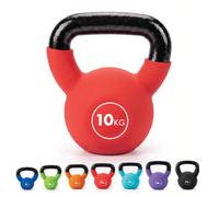 Kayman Cast Iron Kettlebell with Neoprene Coating - Strength Training & Cardio Home Gym Weight, Flat Base, Colour-Coded - Sold Individually (4kg-20kg Range)
