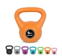 Kayman Kettlebell Ergonomic Handle Flat Bottom Gym Weight in Orange | Size: Medium Kayman Orange Medium