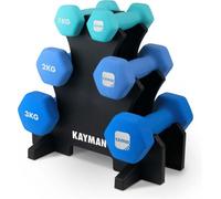 Kayman Neoprene 1Kg, 2Kg, 3Kg Dumbbells Set With Anti-Slip Grip, Hex Edges For Home, Gym & Fitness, Blue
