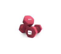 KAYMAN Neoprene 8kg Dumbbells with Anti-Slip Grip,Hex Edges, Maroon
