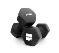 KAYMAN Neoprene Dumbbells with Free Poster, Weight Set for Home Gym, Fitness Training Equipment, Anti-Slip Grip Material, Comes with Workout Guide Pair of 1, 2,3,4,5,6,8, & 10kg (10)