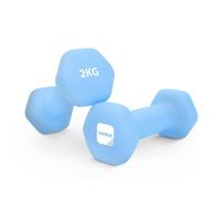 Kayman Neoprene Dumbbell Weights Pair Home Gym Fitness Exercise Iron Set in Light Blue | Size: 1kg Kayman Light Blue 1kg