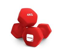 KAYMAN Neoprene Dumbbells Pair with Anti-Slip Grip,Hex Edges,Water-Resistant Surface & Workout Poster-Weight Set for Home, Gym & Fitness (1kg 2kg 3kg 4kg 5kg 6kg 8kg 10kg) (2 x 4 Kg)