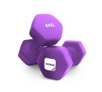 KAYMAN Neoprene Dumbbells Pair with Anti-Slip Grip,Hex Edges,Water-Resistant Surface & Workout Poster-Weight Set for Home, Gym & Fitness (1kg 2kg 3kg 4kg 5kg 6kg 8kg 10kg) (2 x 6 Kg)