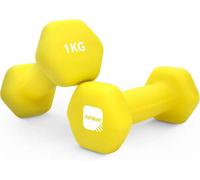 KAYMAN Neoprene Dumbbells with Free Poster, Weight Set for Home Gym, Fitness Training Equipment, Anti-Slip Grip Material, Comes with Workout Guide, Pair of 1, 2,3,4,5,6,8, & 10kG (1)