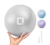 KAYMAN Pilates Balls 25cm - Anti-Burst Yoga Ball for Core Strength, Fitness, Balance, and Physical Therapy - Lightweight & Portable Exercise Ball for Home, Gym, or Travel (Grey)