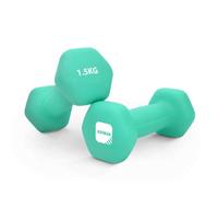 Kayman Rubber Hex Dumbbell Set, Solid Cast Iron Core With Rubber Coating, Anti-Roll Non-Slip Knurled Handle,1.5Kg
