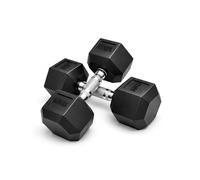 KAYMAN Rubber Hex Dumbbell Weights Pair-Solid Cast Iron Core with Rubber Coating, Non-Slip Knurled Handle, Anti-Roll Hex Design for Strength Training, Home Gym & Fitness Workouts (4/6/8/10/12.5/15kg)