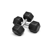 KAYMAN Rubber Hex Dumbbell Weights Pair-Solid Cast Iron Core with Rubber Coating, Non-Slip Knurled Handle, Anti-Roll Hex Design for Strength Training, Home Gym & Fitness Workouts - 4kg