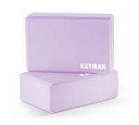 Kayman Yoga Block 2-Pack - Durable Eva Foam Blocks With Non-Slip Surface - Lightweight