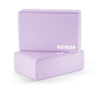 Kayman Yoga Block 2-Pack, High Density Durable EVA Foam Blocks with Non-Slip Surface, Portable Lightweight Yoga Bolster, Ideal for Improving Flexibility, Balance & Alignment (Purple, 23L x 7.5W x 15H)