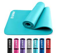 KAYMAN Exercise Yoga Mat Non Slip - Black, 183 x 60 cm | Best Training & Workout Mat for Yoga, Pilates, Gymnastics, Stretching & Meditation | Eco Friendly Exercise Mat for Home with Carrying Straps