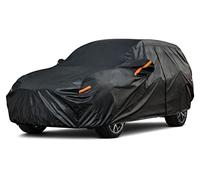 Kayme 7 Layers SUV Car Cover Waterproof Breathable, Outdoor Full Cover Rain Sun Dust All Weather Protection, Fit Qashqai, Sportage, Tiguan, T-ROC, Grandland, Tucson, E-Pace etc. (Up To 460cm) YM Black