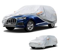 Kayme SUV Car Cover Waterproof Breathable, 4x4 Car Cover Sun Dust Protection Outdoor, Fit for Audi Q7/Q8, XC90, BMW X5, Land Cruiser, VW Touareg, Model X etc. View Vehicle Size Chart A13, Silver
