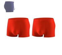 Kaymila Boxer Briefs, Elitevienna Mens Incontinence Underwear, Octipa Men's Ultra-Absorbent Incontinence Boxer Briefs (2PCS*Red,L)