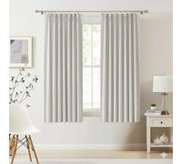 Kayne Studio Blackout Curtains for Living Room, Bedroom, Nursery, Thermal Insulated Drape with Rod Pocket, 9 Hooks, 40" x 63", Linen Blend