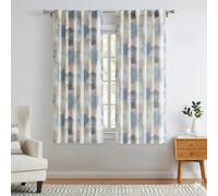 Kayne Studio Farmhouse Colorful Curtains with Backtab and Rod Pocket,Semi Sheer Light Filtering Living Room Curtains, Abstract Painting and Watercolor Ink Boho Drapes,Pink and Blue,52W x 63L,2 PK