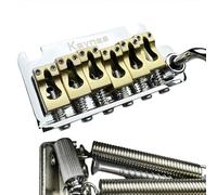 KAYNES 2 point Electric Guitar Tremolo Bridge With Brass Block and Brass Saddles Compatible with suhr and Fender Strat Style Electric Guitar Chrome Silver KY06S