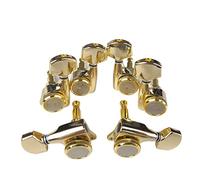 Kaynes Guitar Locking Tuners - 18:1 Gold Lock String Tuning Keys Pegs Machine Heads Tuners for Strat Tele Lespaul LP SG most Electric or Acoustic Guitars (3R 3L, Gold)
