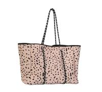 KAYNO 2024 large capacity European and American beach bag outdoor leisure women's shoulder bag tote bag, Pink Leopard Print