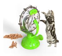 KAYNO Pet, Cat and Dog Treat Dispenser Toy, 360° Rotating Ferris Wheel Pet Treat Dispenser Toy, Pet Indoor Interactive Puzzle Toy. (Green)