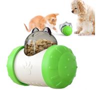 KAYNO Pet, cat and Dog Treat Dispenser Toys, pet Puzzle Food Funnel Toys, Food Grade Material, Non-Tipping, Clear Food Storage bin and Wheel Sliding Design. (Green)