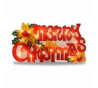 KAYNUR 20 LED Merry Christmas Window Silhouette Lights Festive Indoor/Outdoor Decor, Glitter Design Battery & USB Powered - 3×AAA Required (Not Included) Large Light Up Sign for Xmas