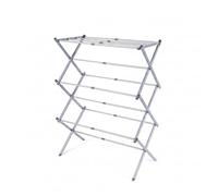 KAYNUR 3 Tier Extendable Clothes Airer Foldable Heavy-Duty Indoor Outdoor Metal Laundry Drying Rack Washing Line Portable, Space-Saving Clothes Dryer for Home & Camping Large