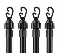 KAYNUR 4X Telescopic Washing Line Support Pole 2.4m - Heavy Duty Extendable Clothesline Prop, Adjustable Outdoor Laundry Support, Weather-Resistant Metal for Garden, Patio & Balcony