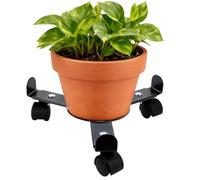 KAYNUR Adjustable Rotating Plant Pot Stand with 3 Wheels for Moving - 30 cm Mobile Flower Pot Holder for Indoor and Outdoor Use, Easy to Move Heavy Duty Pots, Durable Metal Frame (1)
