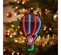 KAYNUR Double Sided Infinity Mirror Santa Hot Air Balloon LED Christmas Decoration, Low Voltage Indoor Festive Light with 5m Lead Wire & Transformer
