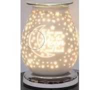 KAYNUR Moon & Back White Satin 3D Electric Wax Melt Warmer - Home Sweet Home Aromatherapy Fragrance Burner