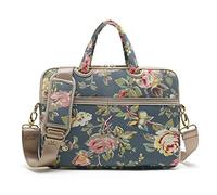 kayond Blue Water Hyacinth Canvas Laptop Shoulder Messenger Bag Case Sleeve for 12.5-13.3 Inch Laptop and Macbook Air 13，Macbook Pro 13/14 (13-13.3 inch, Blue Water Hyacinth)