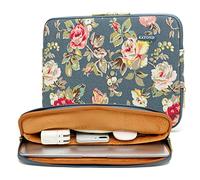 KAYOND blue water hyacinth Water-resistant 14 inch Canvas laptop sleeve with pocket for 14 inch 14.1 inch laptop case Macbook Pro 15.4 A1707 A1990 (14-14.1 inch, blue water hyacinth)