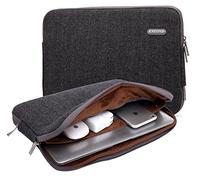 KAYOND Herringbone Woollen Water-resistant 12.5 inch 13 inch Canvas laptop sleeve with pocket for 13.3 inch laptop case macbook air 13 case macbook pro 13 sleeve ipad 12.9 (13-13.3 inch, Black)