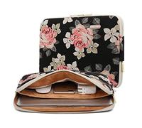 KAYOND Rose Pattern Water-resistant 11 inch laptop sleeve for MacBook 11/12 inch, Laptop Case for 11.6 inch HP/Dell/Lenovo/Asus/Acer/Samsung Notebook Computer (11-11.6 Inch, Black Rose)