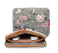 KAYOND water hyacinth Water-resistant 13 inch Canvas laptop sleeve with pocket for 13.3 inch laptop and macbook air 13, macbook pro 13/14 (13-13.3 inch, water hyacinth)