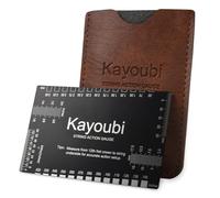 KAYOUBI Guitar Action Gauge - Matte Black Stainless Steel String Height Ruler with Dual Metric & Imperial Scales, Smooth Edges & Protective PU Case for Acoustic, Electric Guitars & Bass