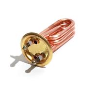 KAYOUDE Electric Heating Element 220V Boiling Water Heater 2KW/3KW Red Copper Tube Flange/Disc 63mm Water Heater Heating Pipe (Color : Gold, Size : 220V)
