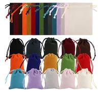 kayqbonke Pack of 30 Velvet Bags Colourful, 15 Colours Velvet Bags with Drawstring, 7 x 9 cm Jewellery Bag, Gift Bag, Velvet Bag Small, Mini Bag for Jewellery, Favour Rings, Weddings, Parties
