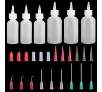 kayqbonke Pack of 6 Needle Bottle Applicator, 50 ml/100 ml Dosing Bottle, Needle Tips Squeeze Bottle, Glue Bottle, Empty with Fine Tips and Caps for Liquids, Glue, Ink, Acrylic Paints